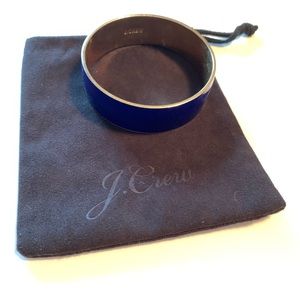 Blue and gold wide bangle bracelet